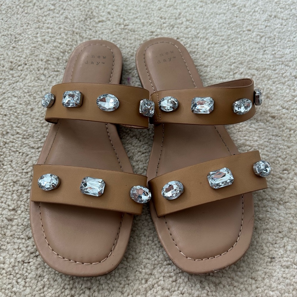 Targets “A New Day” Tan Rhinestone Sandals